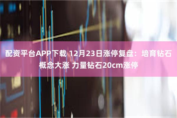 配资平台APP下载 12月23日涨停复盘：培育钻石概念大涨 力量钻石20cm涨停