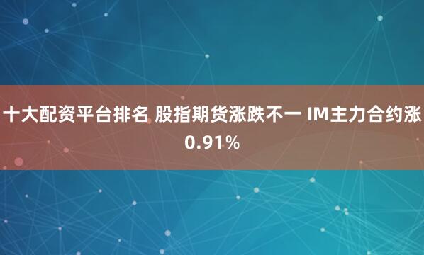 十大配资平台排名 股指期货涨跌不一 IM主力合约涨0.91%